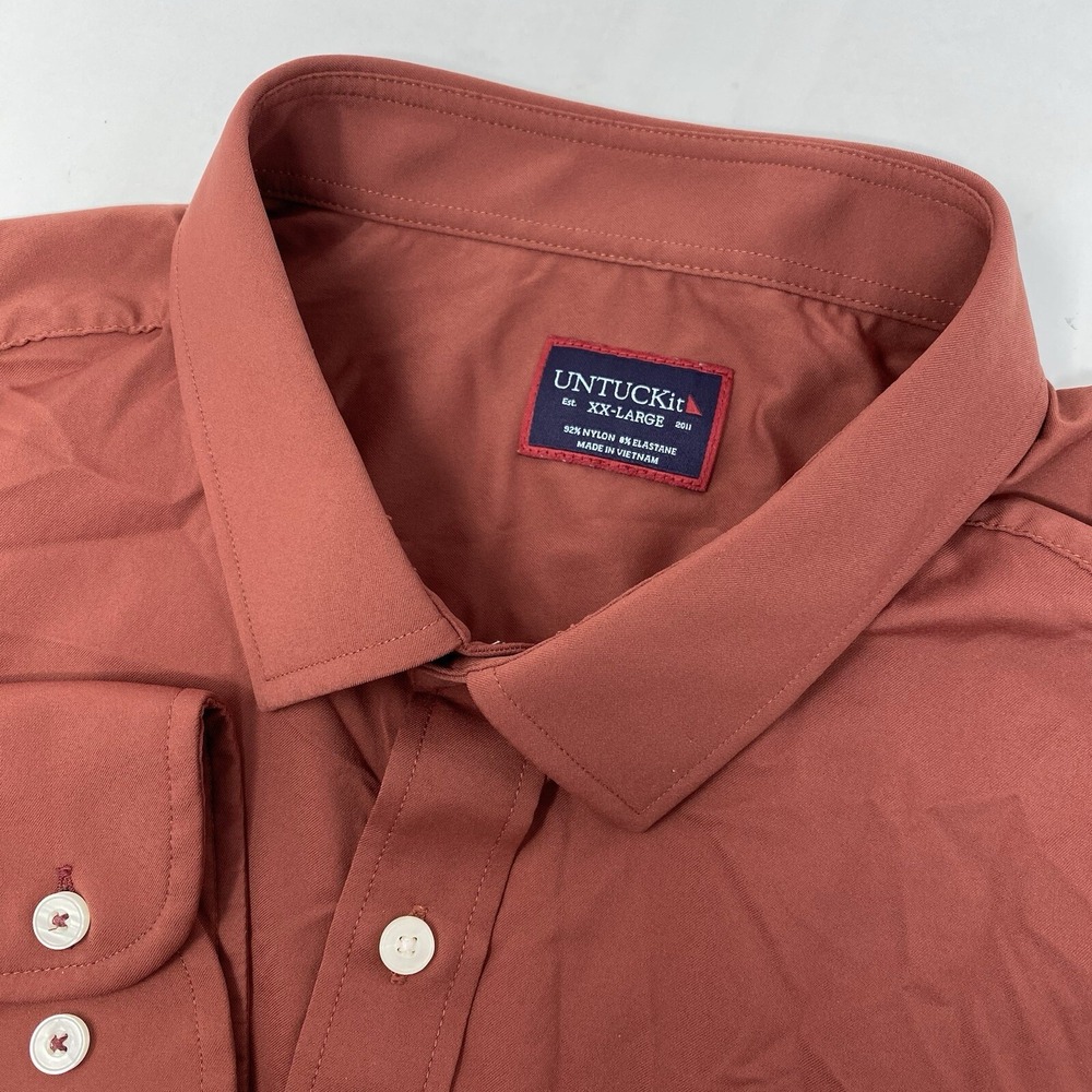 UNTUCKit Gironde Shirt Mens XXL Red Long Sleeve Performance Stretch Button Down